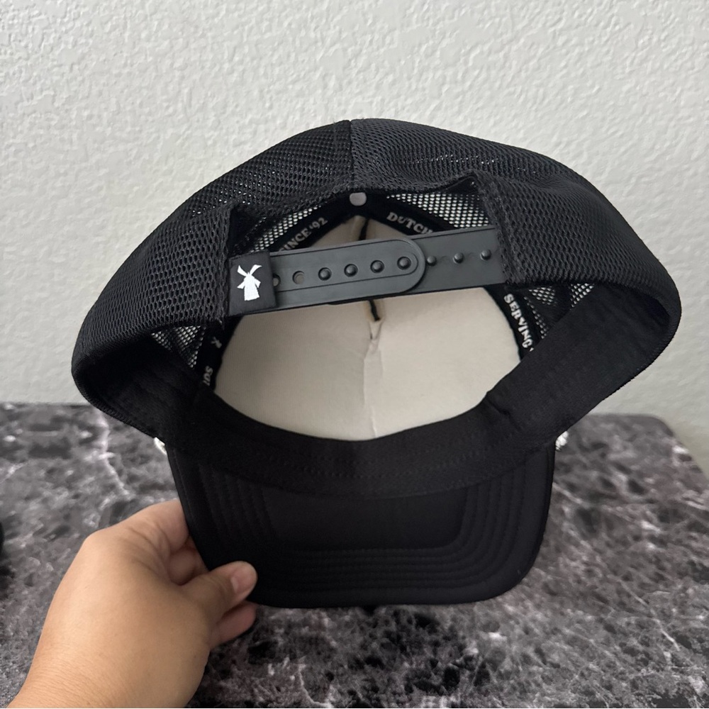 Dutch Bros Coffee Drink More Coffee Black Rope Brim Mesh Snapback Trucker Hat - Picture 4 of 6